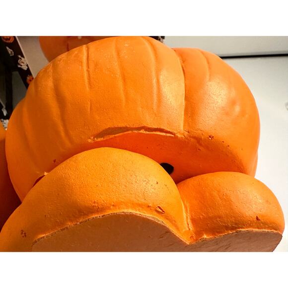 2 new vintage Halloween grumpy pumpkin displays. UNTESTED! Orange decoration - Picture 6 of 16